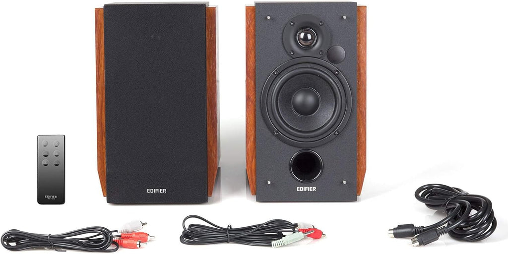 Edifier R1700BT Bluetooth Bookshelf Speaker - Active Near-Field Studio Monitors - Powered Speakers 2 Setup Wooden Enclosure - 66w RMS
