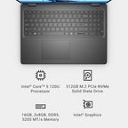 Dell 16 Laptop DC16250-16.0-inch 16:10 FHD+ Touch Display  Intel Core 5 120U Processor  16GB DDR5 RAM  512GB SSD  Intel Graphics  Windows 11 Home  1 Year Basic Onsite Service - Carbon Black