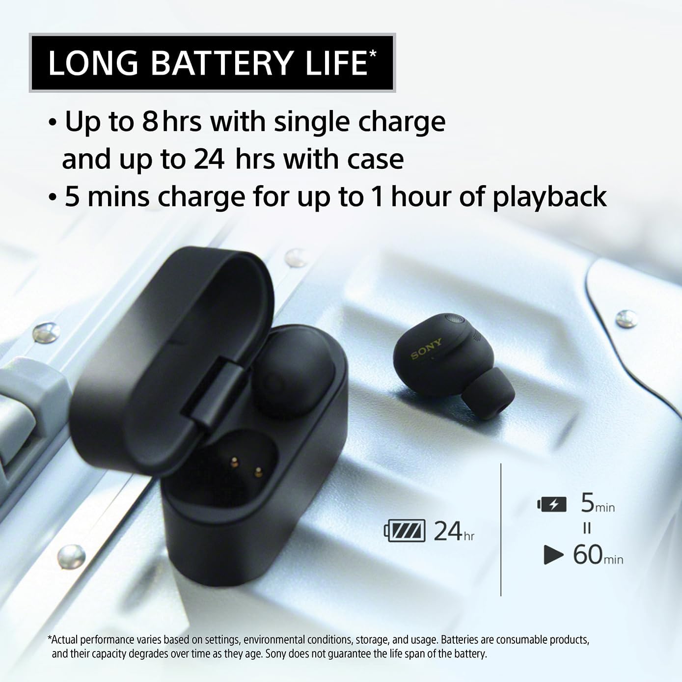 Sony WF-1000XM6 The Best Truly Wireless Noise Cancelling Earbuds (2026 Model)  Bluetooth in-Ear Headphones  with Studio-Quality Sound  Up to 24 Hours of Battery Life  Black