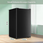 Maine Mini Upright freezer, 3.6 Cubic Feet, Single Door Compact Freezer with Reversible Stainless Steel Door, 3-Speed Temperature Adjustment Small freezer for Home/Dorms