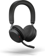 Jabra Evolve2 75 PC Wireless Headset with 8-Microphone Technology - Dual Foam Stereo Headphones with Advanced Active Noise Cancelling  USB-A Bluetooth Adapter and MS Teams-Compatibility - Black