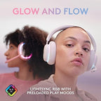 Logitech G735 Wireless Gaming Headset  Customizable LIGHTSYNC RGB Lighting  Bluetooth  3.5 MM Aux Compatible with PC  Mobile Devices  Detachable Mic - White Mist