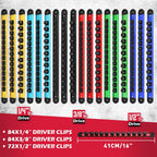 18-Piece Magnetic Socket Holder Organizer Set (Holds 240 Sockets), Heavy Duty 1/2, 3/8, 1/4-Inch Socket Racks Premium Quality Socket-Clip Rail Holder Aluminum Sockets Rack Kit for Tool Box Drawer