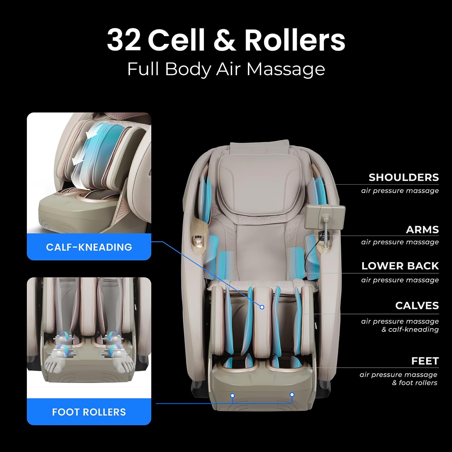 Titan 4D Endor l Full Body Massage Chair l 4D Massage Roller l SL Track l 3 Stage Zero Gravity Reclining l Vertebral Massage l Soothing Lumbar Heating l Bluetooth Speakers (Black)