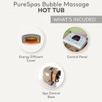 INTEX 28425EH PureSpa Bubble Massage Spa Set Outdoor Inflatable Portable Hot Tub  Includes Energy Efficient Spa Cover  Saltwater System Ready  4 Person  77in x 28in