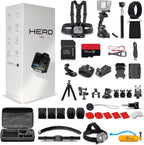 GoPro Hero (Go Pro Hero) Black Compact - Waterproof Action Camera with 4K Ultra HD Video  12MP Photos  Stabilization + 50-in-1 Accessory Kit + 64GB Card + More