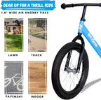 Bicystar 16 Inch Kids Balance Bike for 5-8 Year Old, No Pedals, Air Tires, Footrests, Adjustable Height for Big Boys, Girls