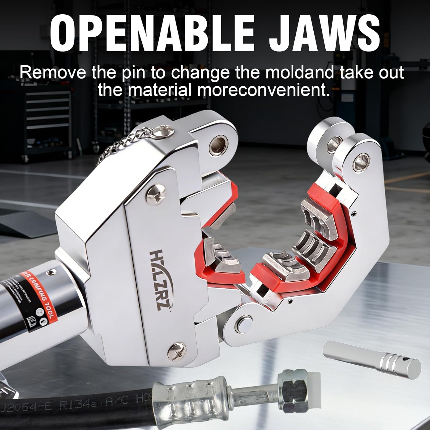 HZLZRZ Hydraulic AC Hose Crimper Kit - Manual A/C Hose Crimping Tool for BH Air Conditioner Hose & Beadlock Fittings, Includes 7 Dies for AC Repairs and Automotive HVAC (RZ-7842)
