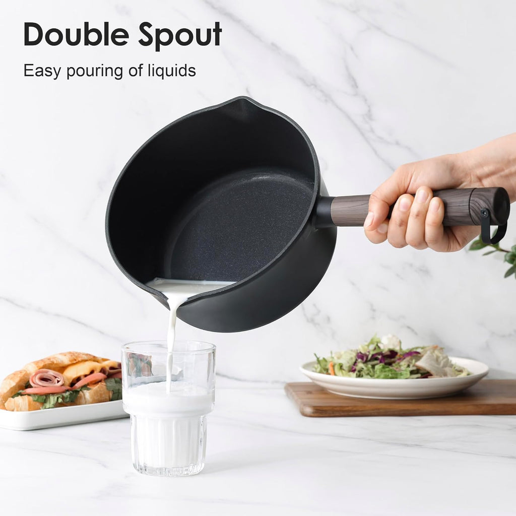 SENSARTE 14Pcs Pots and Pans Set Nonstick Cookware Set Kitchen Cooking Frying Pans with Stay-cool Handle, Dishwasher Safe, Induction Compatible, PFOA/PFOS Free, Black