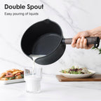 SENSARTE 14Pcs Pots and Pans Set Nonstick Cookware Set Kitchen Cooking Frying Pans with Stay-cool Handle, Dishwasher Safe, Induction Compatible, PFOA/PFOS Free, Black