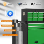 8-Drawer Rolling Tool Chest with Wheels, 2-in-1 Detachable Tool Box with Drawers and Large Cabinet, Rolling Tool Chest Storage Cabinet with Lockable for Warehouse, Garage, Workshop (BlackGreen)