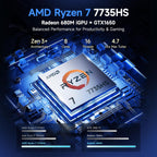 NIMO 2025 Gaming Laptop  15.6" FHD Laptop with AMD R7 7735HS (Beat i7-12650H  Up to 4.75GHz)  16GB DDR5 RAM 512GB SSD Computer with Radeon 680M 100W Type-C Backlit KB Fingerprint