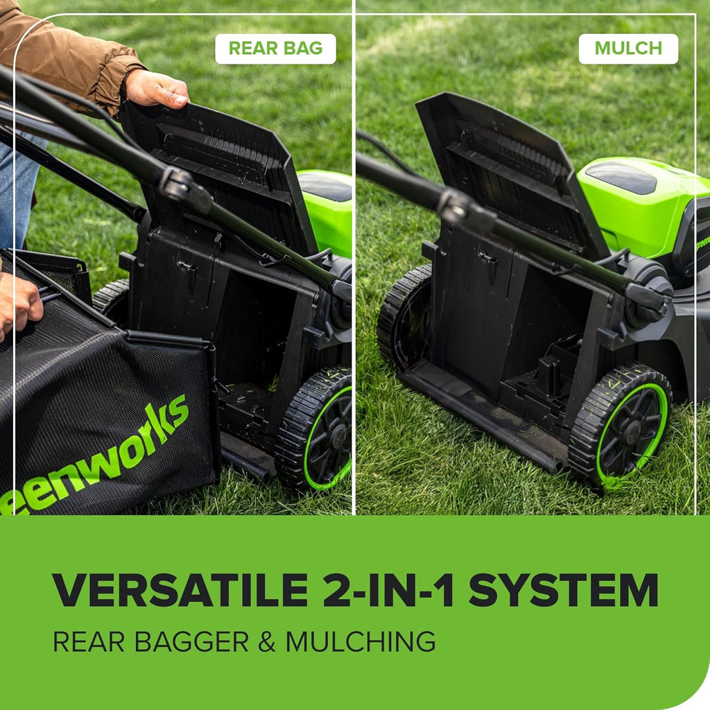 Greenworks 60V 17" Brushless (Push) Mower + 60V (610 CFM) Brushless Blower  4.0Ah Battery and 3A Charger