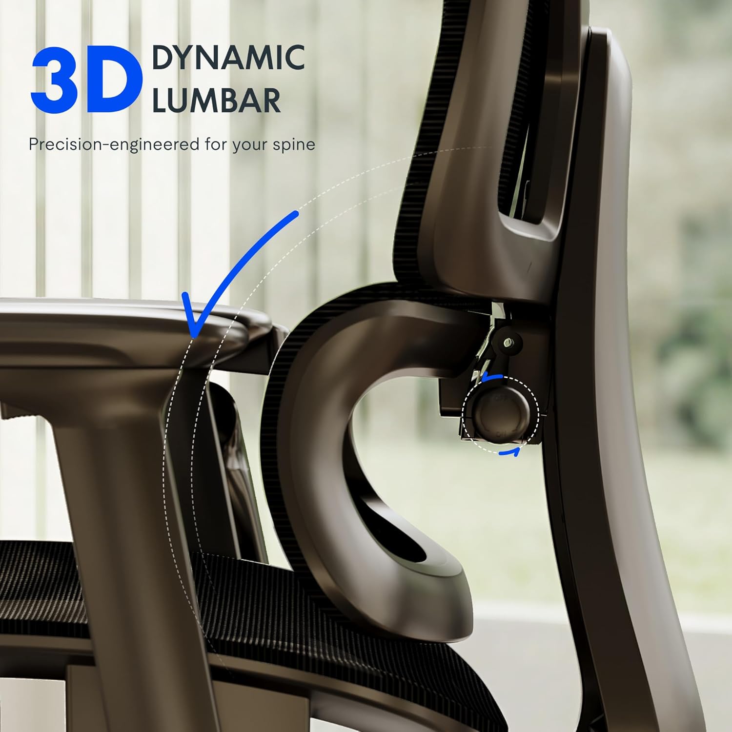 FLEXISPOT ErgoX Premium Ergonomic Office Chair with Footrest- Adjustable 3D Armrests, Dynamic Lumbar Support, Recline & Tilt Function, Mesh Seat, for Home & Office Use,Dark Grey