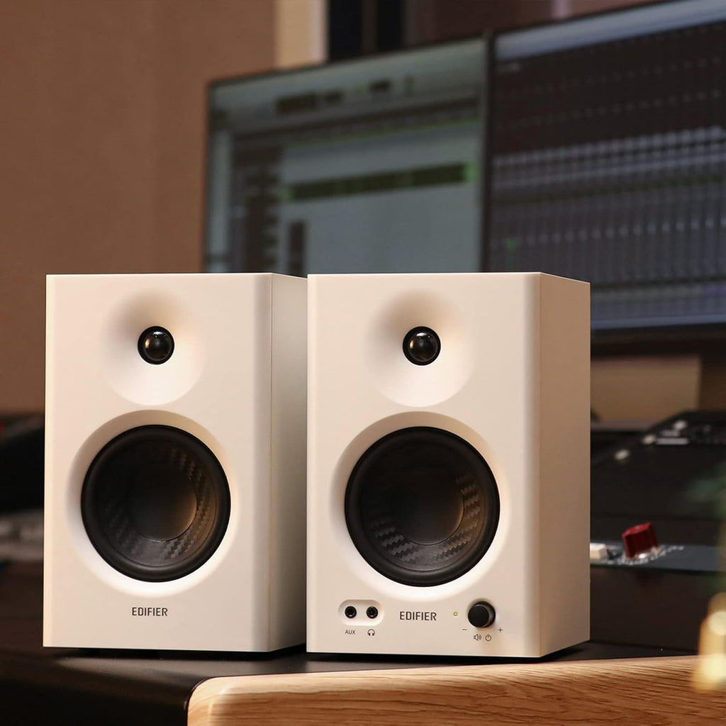 Edifier MR4 Powered Studio Monitor Speakers  4" Active Near-Field Monitor Speaker - White (Pair)