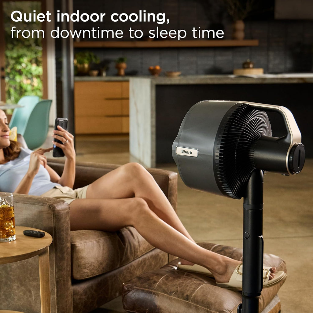 Shark FlexBreeze Pro Mist Fan — Indoor & Outdoor, Integrated Misting, Pedestal to Tabletop, Corded or Cordless, Up to 24-Hr Battery, Oscillating, Charcoal Grey, FA302 (2025 Release)