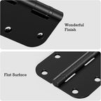 42 Pack Ball Bearing Door Hinges Matte Black 3.5 Inch 5/8"Radius Round Anti Squeak Interior 3-1/2"Flat Iron Bifold Standard Office Bedroom Indoor for Doors 3 ½" Hardware Control Home Decor Essentials