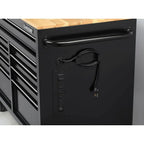 46-in W x 24.5-in D 9-Drawer Mobile Workbench with Hardwood Top and Power Station 锟斤拷 Gloss Black