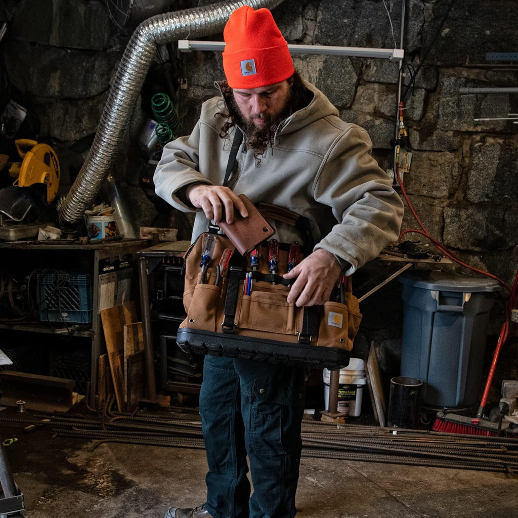 Carhartt Onsite Tool Bag, Durable Water-Resistant, Tool Storage Bag, Heavyweight w/Molded Base, 18-Inch, Carhartt Brown