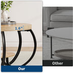 GarveeHome Round Coffee Table 30 in Center Table, 2-Tier Coffee Table Industrial Accent Tables with Adjustable Feet, Living Room Tables with Storage Shelf and Designed Wood Grain, Easy Assemble