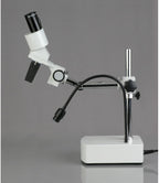 AmScope SE400-X 5X-10X Binocular Boom Arm Stereo Microscope with LED Gooseneck Light