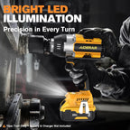 Impact Wrench for DeWalt Battery, 1697Ft-Lbs (2300N.m) Impact Driver, 1/2" Impact Gun 5-Speed High Torque Power Tool for Tire Removal, Rusted Bolts, Heavy Equipment(No Battery)