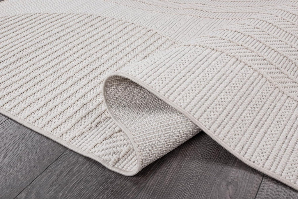 CAMILSON Micro Loop Rug 9x12 Modern Luxury Geometric Arch Large Area Rugs Soft High and Low Pile Stain Resistant Easy-Cleaning Non-Shedding for Living Room Office Indoor Carpet (9 x 12 / White)