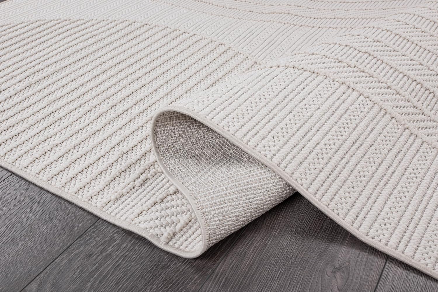 CAMILSON Micro Loop Rug 9x12 Modern Luxury Geometric Arch Large Area Rugs Soft High and Low Pile Stain Resistant Easy-Cleaning Non-Shedding for Living Room Office Indoor Carpet (9 x 12 / White)