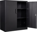 SISESOL Metal Storage Cabinet Locked Steel Cabinet with 2 Adjustable Shelves,Office Cabinet Locking Tool Cabinets,Kitchen Storage Cabinets Metal Locker Small Counter Height Storage Cupboard 36" H