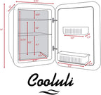 Cooluli 15L Mini Fridge for Bedroom - Car, Office Desk & College Dorm Room - 12V Portable Cooler & Warmer for Food, Drinks, Skincare, Beauty, Makeup & Cosmetics - AC/DC Small Refrigerator (Turquoise)