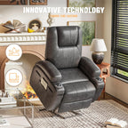 Flamaker Power Lift Recliner Chair Electric Lift Recliner for Elderly Power Lift Recliner Chair with Cup Holders Side Pockets for Living Room (Leathaire, Light Black)