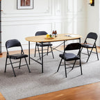 Sweetcrispy Folding Chair 12 Pack, Leather Padded Folding Chairs, Sturdy Metal Foldable Chairs, Easy to Use and Store, Outdoor and Indoor, for Home, Office, Party, Comfy