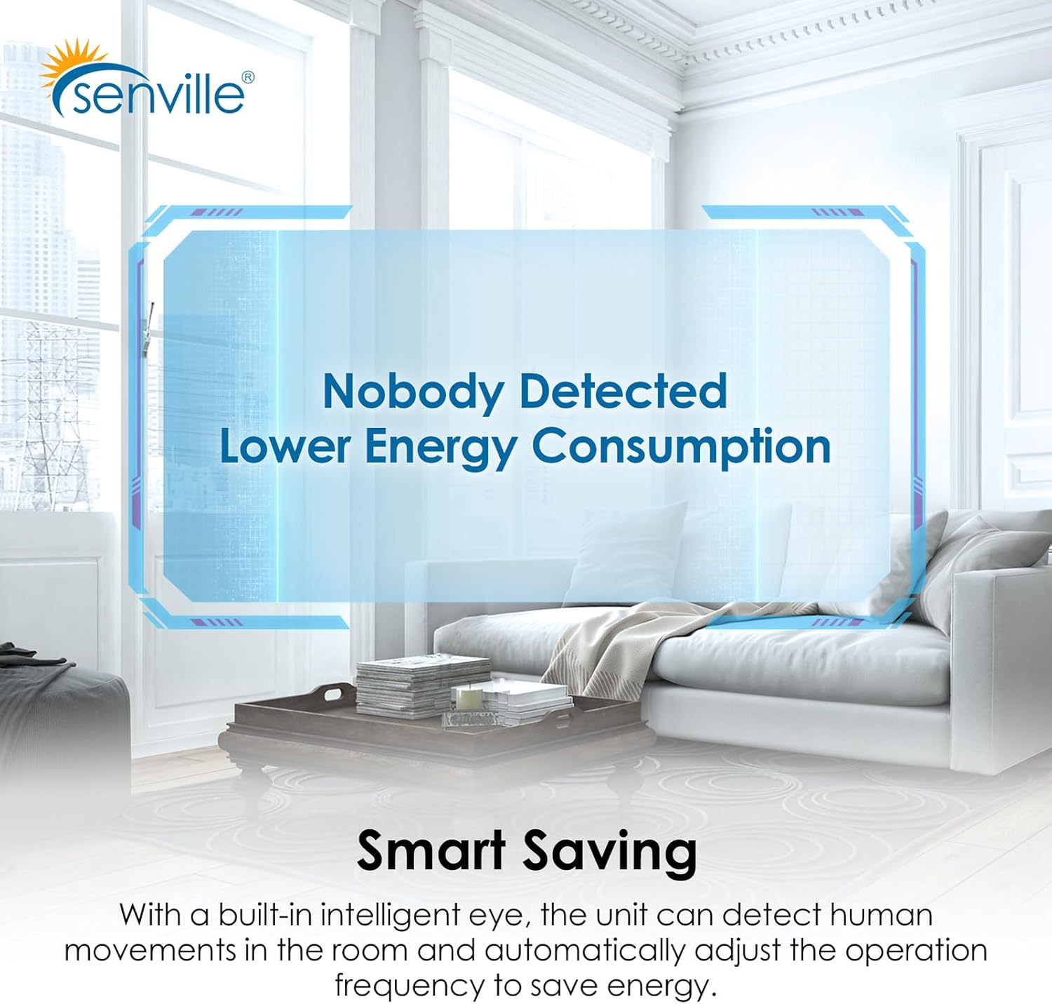 Senville AURA Series Mini Split Air Conditioner Inverter Heat Pump, 33000 BTU, Energy Star, White