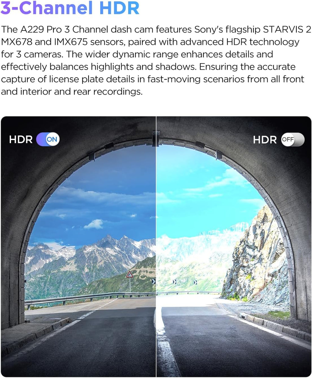 VIOFO A229 Pro 3 Channel 4K HDR Dash Cam  Dual STARVIS 2 Sensors IMX678 & IMX675  4K+2K+1080P Front Inside and Rear Triple Car Camera  5GHz WiFi GPS  Voice Control  24H Parking Mode