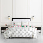 kate spade new york Bold Blossoms Full/Queen Comforter Set, 300 Thread Count Cotton Reversible Cover, All Season 3 Piece Bedding, Machine Washable, Floral Multicolor