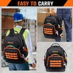 96-Pocket Hvac Tool Backpack Heavy Duty, Electrician Tool Bag Backpack for Men Women, Hvac Tool Bag Organizer, Large Tool Backpack with Laptop Compartment & Molded Base for Construction
