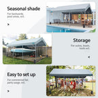 ADVANCE OUTDOOR 12x20 ft Heavy Duty Carport Potable Car Canopy Garage Party Tent Boat Shelter  Adjustable Height from 9.5 ft to 11 ft  Gray