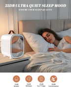 Mini Fridge for Bedroom, 4 Liter/6 Can Skincare Fridge With LED Mirror & Leather Carrying Handle,12v AC/DC Cooler & Warmer Portable Small Refrigerator for Drinks, Makeup, Dorm, Office and Car(White)