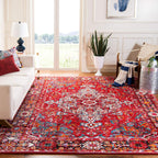SAFAVIEH Vintage Hamadan Collection Area Rug - 8' x 10', Red & Multi, Oriental Traditional Persian Design, Non-Shedding & Easy Care, Ideal for High Traffic Areas in Living Room, Bedroom (VTH222A)