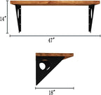 Industrial Rustic Wall-Mounted Table, Dining Table Desk, Pine Wood Wall-Mounted Bar Tables (47"X18")