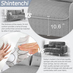 Shintenchi Small Modern Loveseat Couch Sofa, Mid Century Fabric Upholstered 2-Seat Sofa Couch Love Seats Furniture for Small Space,Living Room,Studio,Apartment with 2 Pillows,Light Grey