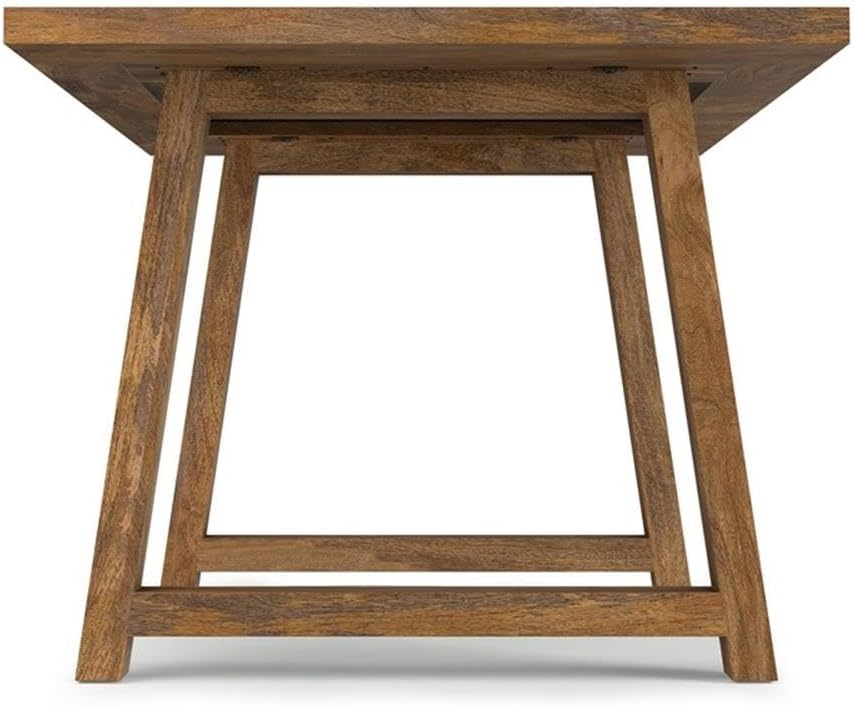 SIMPLIHOME Whitley Dining Table - 72 inch Wide Solid Mango Wood Rectangular Table in Burnt Wax, Modern Farmhouse Style for Dining Room or Kitchen with Extra-Thick Trestle Base, Seats 6