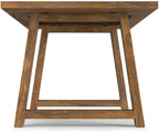 SIMPLIHOME Whitley Dining Table - 72 inch Wide Solid Mango Wood Rectangular Table in Burnt Wax, Modern Farmhouse Style for Dining Room or Kitchen with Extra-Thick Trestle Base, Seats 6