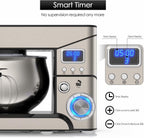 Stand Mixer, Stainless Steel Mixer 5.3-QT LCD Display Food Mixer, 6+P Speed itchen Electric Mixer Tilt-Head Mixer with Stainless Steel Bowl, Dough Hook, Beater, Whisk