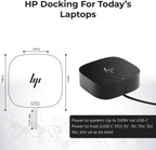 HP Docking Station for Laptop Dual Monitor and Charging Bundle - HP USB-C G5 Dock 5TW10AA / 5TW10UT / 5TW10AA#ABB with 120W Adapter  HDMI  DisplayPort  USB-C Cables & Microfiber Cleaning Cloth