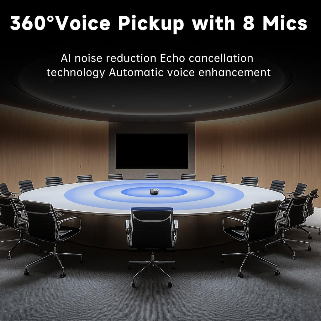 Horion HM-5U Conference Speaker and Microphone with AI, Bluetooth Speakermic for Conference Calls, 8 Mics, 32kHz, 26ft Voice Pickup, 8 Speakerphones Daisy-Chained, Works with Zoom/Microsoft/Teams