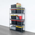 SafeRacks Modular Garage Shelving - 5 Tier Storage Shelves, Tall Metal Rack Shelves for Storage, Heavy Duty Steel Shelf Organizer for Garage, Or Kitchen Pantry (Hammertone, 18 x 48 x 72)
