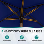AreShark 6.5' x 10' Rectangular Patio Umbrellas for Outdoor, Outdoor Table Umbrella, Large Outdoor Patio Umbrellas with 6 Sturdy Ribs for Pool, Garden, Deck & Market (Navy)