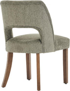 VKNOW Wooden Dining Chairs Set of 4, Modern Fabric Upholstered Dining Room Chair Kitchen Chairs, Farmhouse Dinner Chair for Kitchen Dining Room, Green