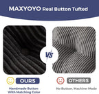 MAXYOYO 129.5" Modular Sectional Sofa Couch, U Shaped Modern Cloud Couch with 2 Ottomans, Sofa in A Box, Tufted 6-Seat Boneless Sleeper Chair for Living Room, No Assembly Required, Black